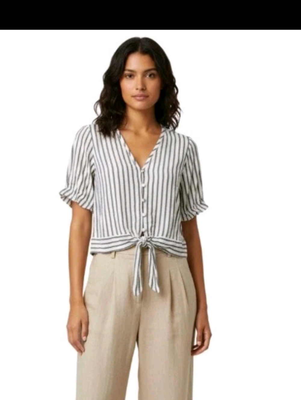Abercrombie & Fitch Gauze Tie Top S Blouse Coastal Beachy 90s #2050